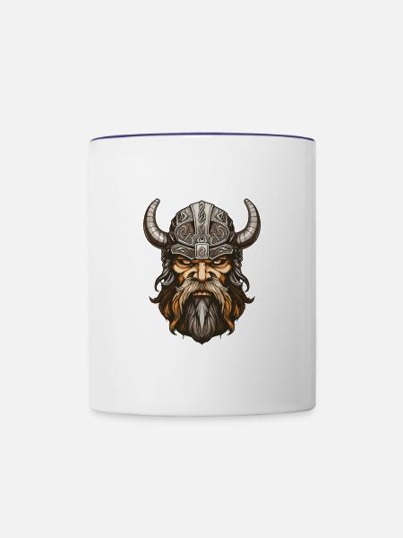Wikinger Krieger Valhalla Odin - Tasse zweifarbig - Weiß/Kobaltblau