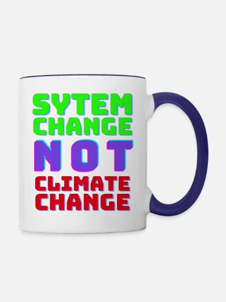 System Change not Climate Change - Tasse zweifarbig - Weiß/Kobaltblau
