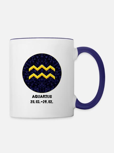 Aquarius 20.01.-19.02. - Tasse zweifarbig - Weiß/Kobaltblau