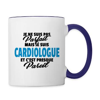 Pas parfait mais cardiologue - Mug contrasté - blanc/bleu cobalt - Droite
