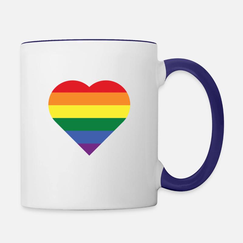 RainbowHeart - Contrasting Mug - white/cobalt blue