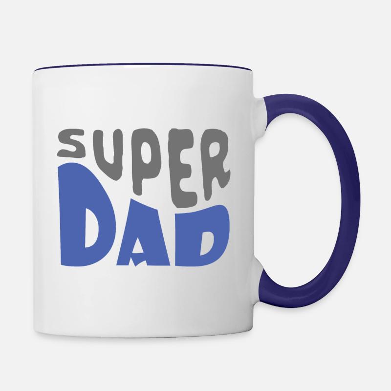 Superpapa - Mug contrasté - blanc/bleu cobalt