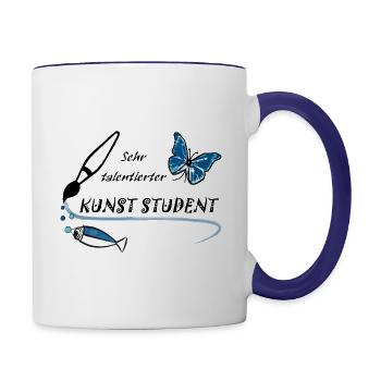 Sehr talentierte Kunst Student - Tasse zweifarbig - Weiß/Kobaltblau - Rechts