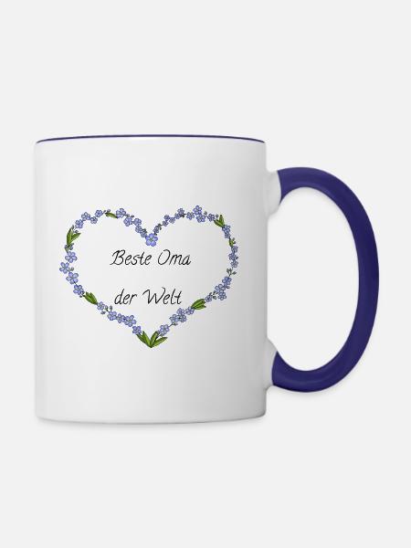 Beste Oma der Welt - Tasse zweifarbig - Weiß/Kobaltblau