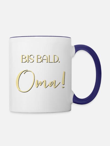 Baby Ankündigung Oma - Tasse zweifarbig - Weiß/Kobaltblau