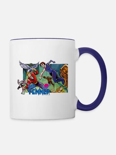 Jan Tenner Das Hirn des Bösen - Tasse zweifarbig - Weiß/Kobaltblau
