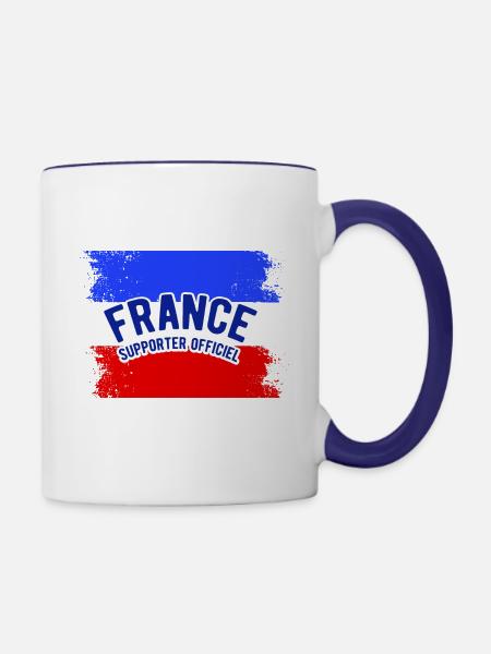 Supporter de France - Tasse zweifarbig - Weiß/Kobaltblau
