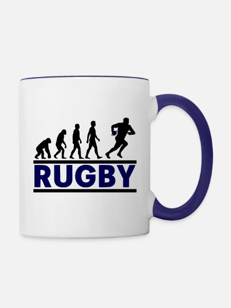 Rugby Evolution Sportmannschaft - Tasse zweifarbig - Weiß/Kobaltblau