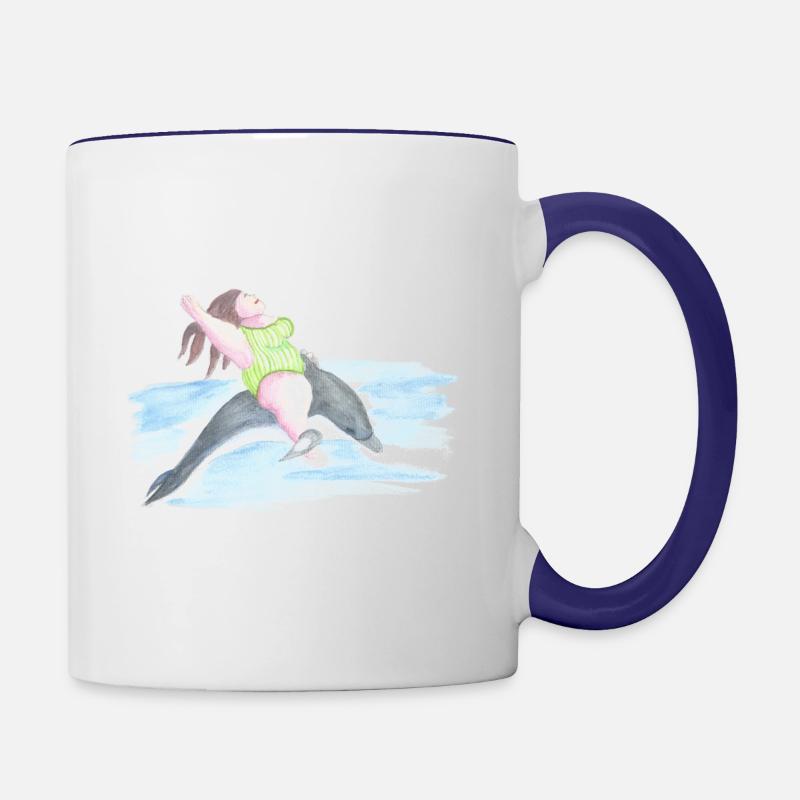 Dauphin - Mug contrasté - blanc/bleu cobalt