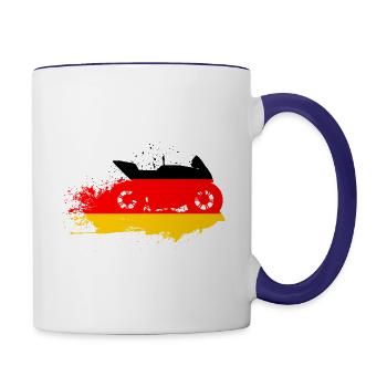 Moto Art Motorsport Deutschland Flagge - Tasse zweifarbig - Weiß/Kobaltblau - Rechts