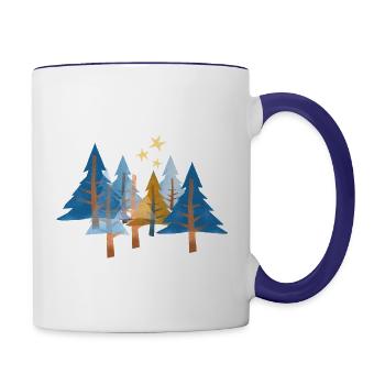 Im Winterwald - Tasse zweifarbig - Weiß/Kobaltblau - Rechts