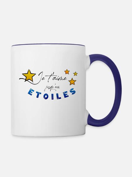 Liebessterne - Tasse zweifarbig - Weiß/Kobaltblau