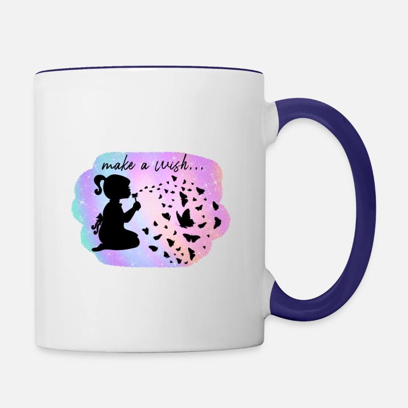 Makeawish - Mug contrasté - blanc/bleu cobalt