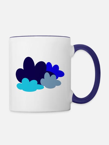 Cloud-Design - Tasse zweifarbig - Weiß/Kobaltblau