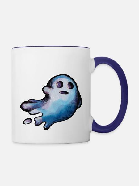 Halloween Geist - Tasse zweifarbig - Weiß/Kobaltblau