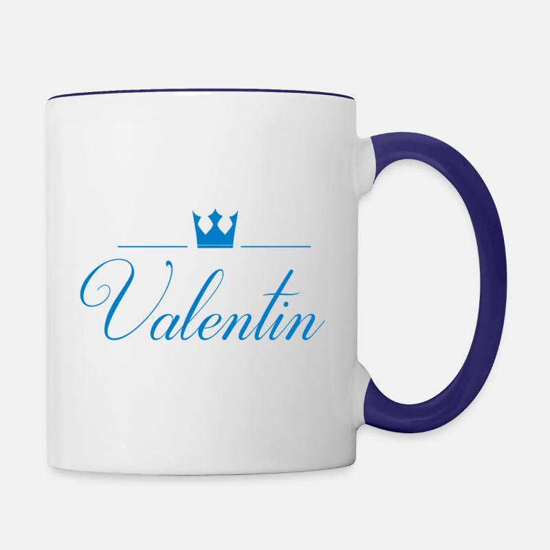 Valentin - Mug contrasté - blanc/bleu cobalt