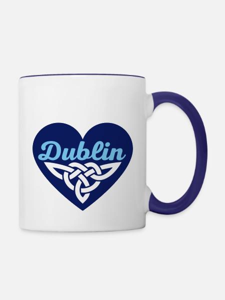 Dublin Celtic Heart - Tasse zweifarbig - Weiß/Kobaltblau