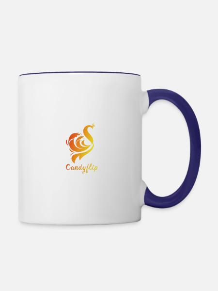 Candyflip Pfau (Emma & Alice) - Tasse zweifarbig - Weiß/Kobaltblau