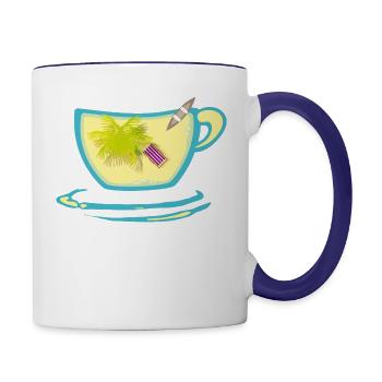 Java Insel - Tasse zweifarbig - Weiß/Kobaltblau - Rechts