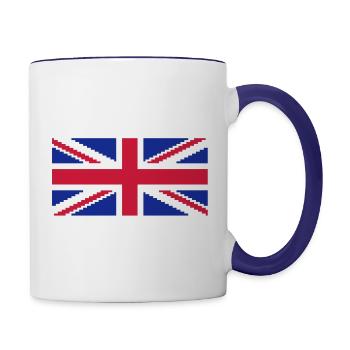 Union Pixel Jack UK Flag - Contrasting Mug - white/cobalt blue - Right