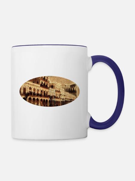 Kuba - Tasse zweifarbig - Weiß/Kobaltblau