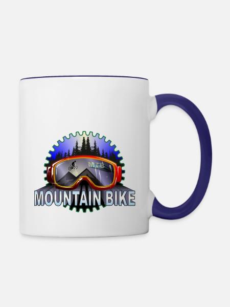 Mountainbike Brille MTB - Tasse zweifarbig - Weiß/Kobaltblau