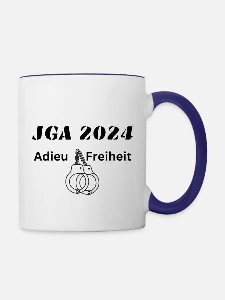 Junggesellenabschied 2024 - Tasse zweifarbig - Weiß/Kobaltblau