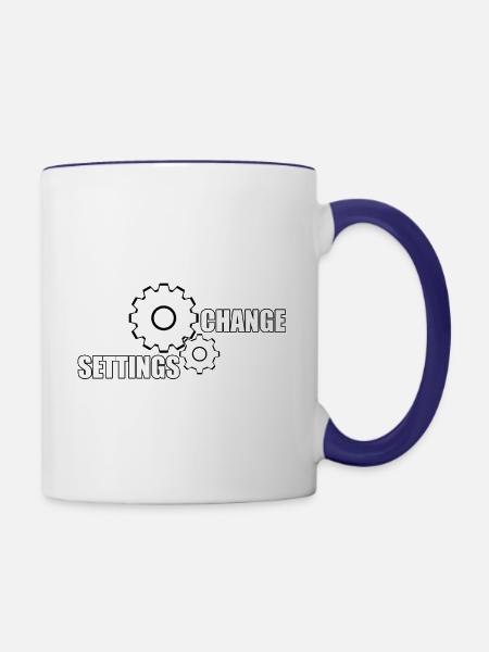 CHANGE SETTINGS - Tasse zweifarbig - Weiß/Kobaltblau