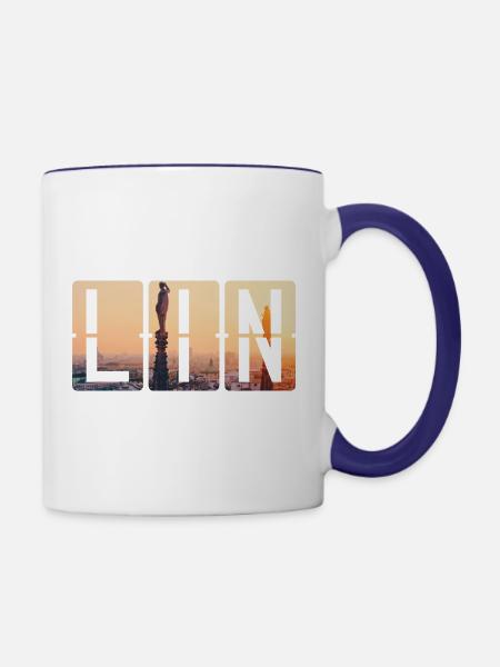 Flughafen Milan Linate LIN - Tasse zweifarbig - Weiß/Kobaltblau