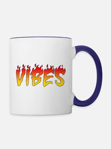 Vibes Zitatgrafik - Tasse zweifarbig - Weiß/Kobaltblau