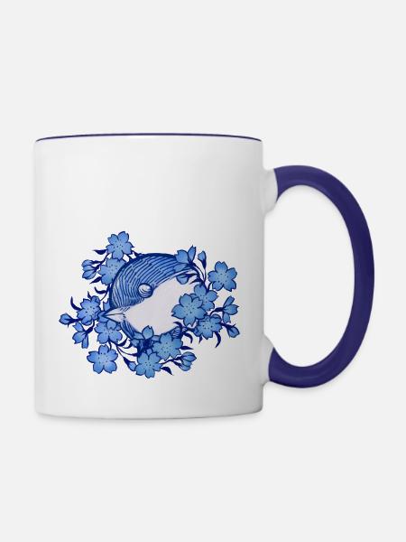 Meise - Tasse zweifarbig - Weiß/Kobaltblau