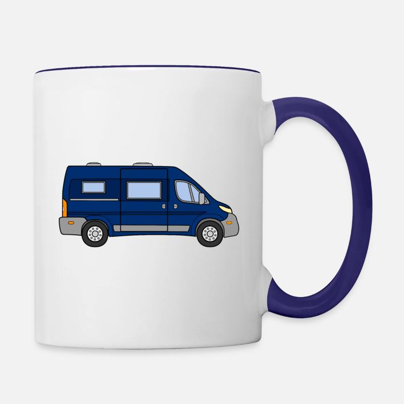Camping-car VAN / Van BLEU - Mug contrasté - blanc/bleu cobalt