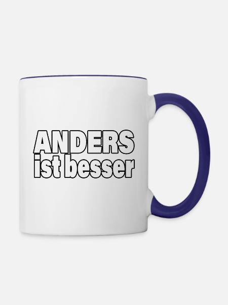 ANDERS IST BESSER - Tasse zweifarbig - Weiß/Kobaltblau