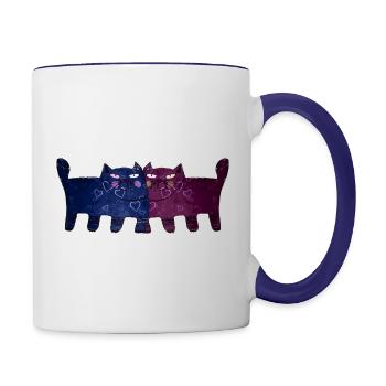 L’amour des chats - Mug contrasté - blanc/bleu cobalt - Droite