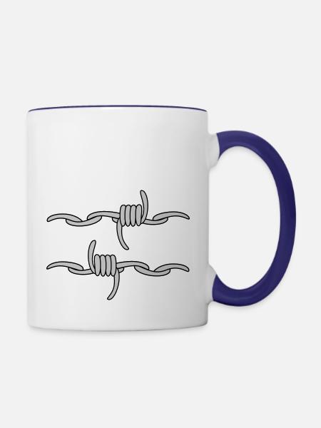 Stacheldraht - Tasse zweifarbig - Weiß/Kobaltblau
