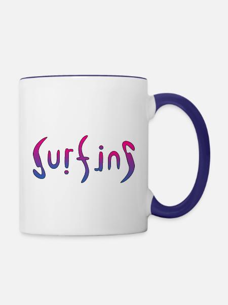 Surfing - Tasse zweifarbig - Weiß/Kobaltblau