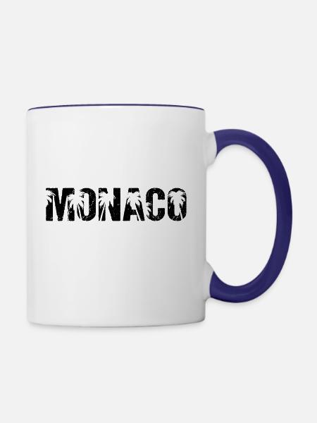 Monaco Palmen - Tasse zweifarbig - Weiß/Kobaltblau