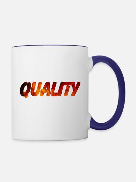 Qualität des Feuers - Tasse zweifarbig - Weiß/Kobaltblau