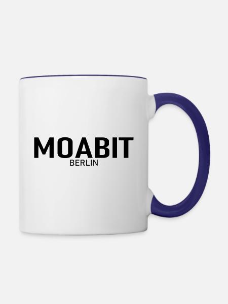 Moabit - Berlin - Bezirk - Deutschland - Tasse zweifarbig - Weiß/Kobaltblau