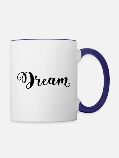 Traum - Tasse zweifarbig - Weiß/Kobaltblau