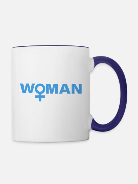WOMAN - Tasse zweifarbig - Weiß/Kobaltblau