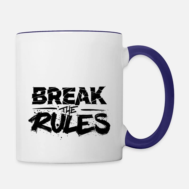 Break The Rules - Contrasting Mug - white/cobalt blue