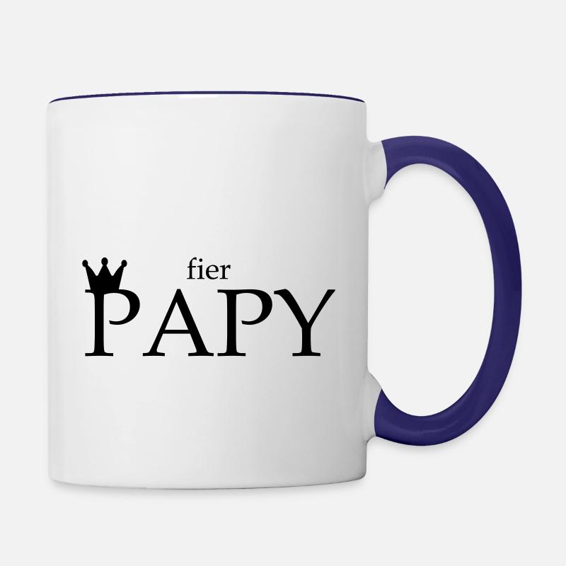 Fier Papy - Mug contrasté - blanc/bleu cobalt