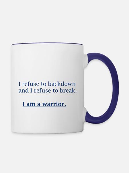 I Am A Warrior - Tasse zweifarbig - Weiß/Kobaltblau