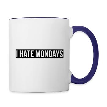 Graphique de citation hate Monday - Mug contrasté - blanc/bleu cobalt - Droite