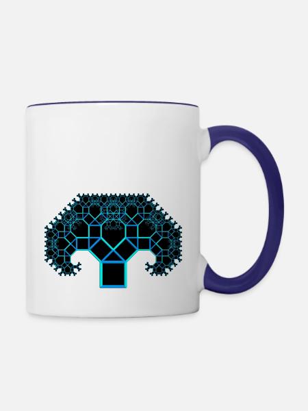 mein Pythagorasbaum - Tasse zweifarbig - Weiß/Kobaltblau