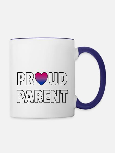 Stolze Eltern-Bi-Flagge - Tasse zweifarbig - Weiß/Kobaltblau