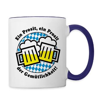 Ein Prosit der Gemütlichkeit! (Bier-Maßkrug) - Contrasting Mug - white/cobalt blue - Right
