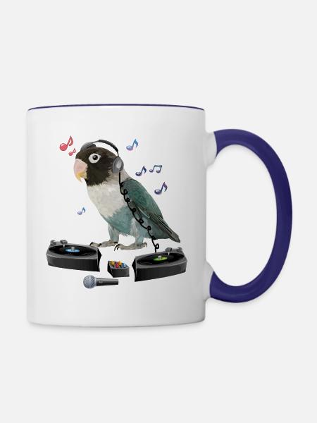 Lovebirds - Tasse zweifarbig - Weiß/Kobaltblau