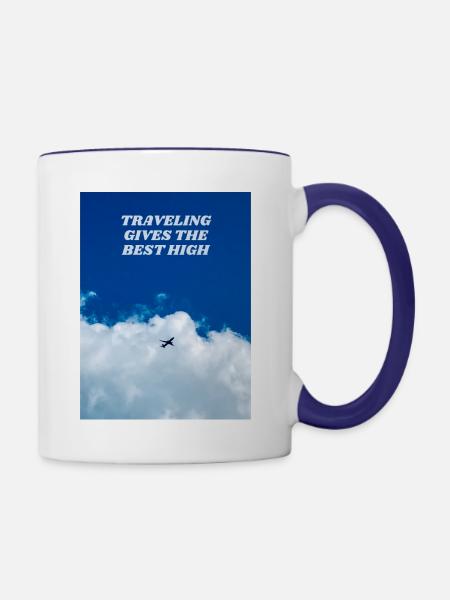 Reisen wird am höchsten. Reisebegeisterte - Tasse zweifarbig - Weiß/Kobaltblau